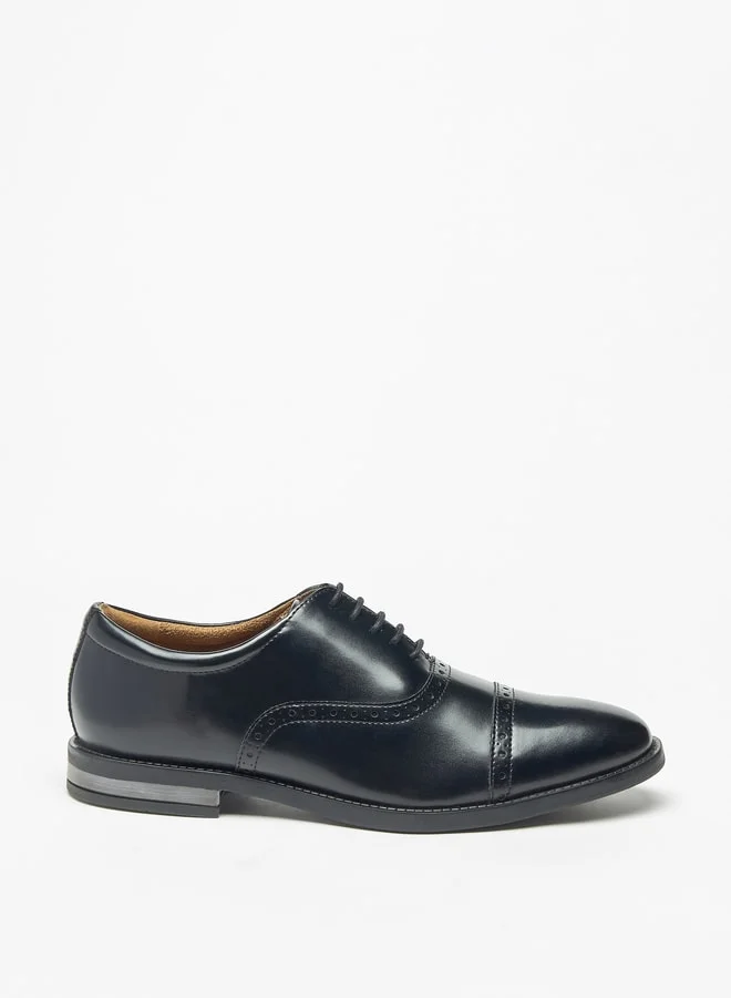 DUCHINI Men's Textured Oxford Shoes with Lace-Up Closure