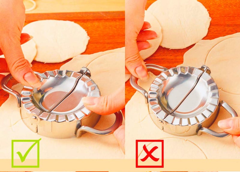 AOEKBOH Dumpling Maker - Dumpling Press/Stainless Steel Empanada Press/Pie Ravioli Dumpling Wrappers Mold Kitchen Accessories (9.5cm/3.74" Large) - Image 5