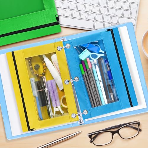 Gloween Pencil Pouch for 3 Ring Binder, 80 Pack Zipper Pencil Pouches/Case in Assorted Color, Durable Binder Pencil Pouch/Bag for Office School Supplies (10 Colors) - Image 2