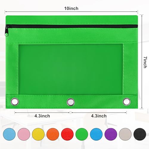 Gloween Pencil Pouch for 3 Ring Binder, 80 Pack Zipper Pencil Pouches/Case in Assorted Color, Durable Binder Pencil Pouch/Bag for Office School Supplies (10 Colors) - Image 4