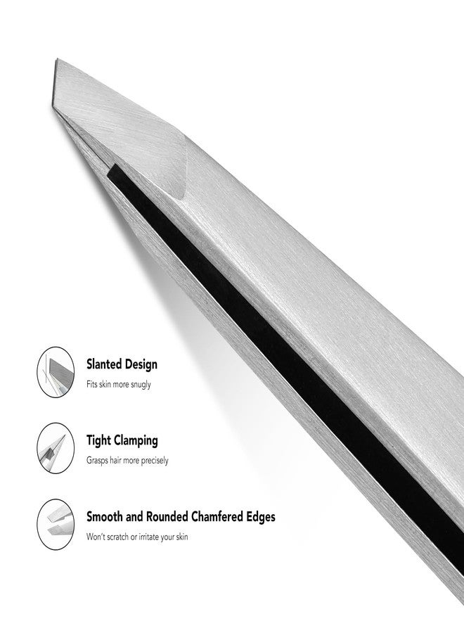 Cut it Tweezers Set, Point and Slant Tweezer with Travel Case, for Hair Removal - Image 4