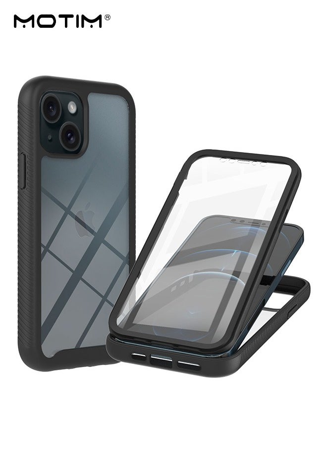 2 in 1 Case Cover for iPhone 14 /14 Plus with Front Screen Protector, Drop Protection Shockproof Anti-Yellowing Phone Case, Full Back Protection and Camera Lens Protector, Full Coverage Set