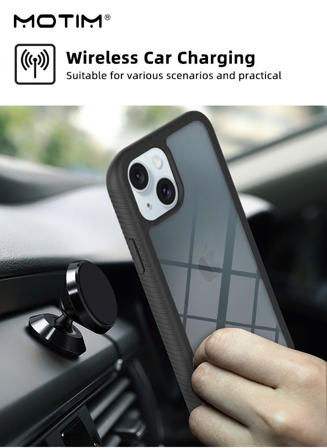 2 in 1 Case Cover for iPhone 14 /14 Plus with Front Screen Protector, Drop Protection Shockproof Anti-Yellowing Phone Case, Full Back Protection and Camera Lens Protector, Full Coverage Set