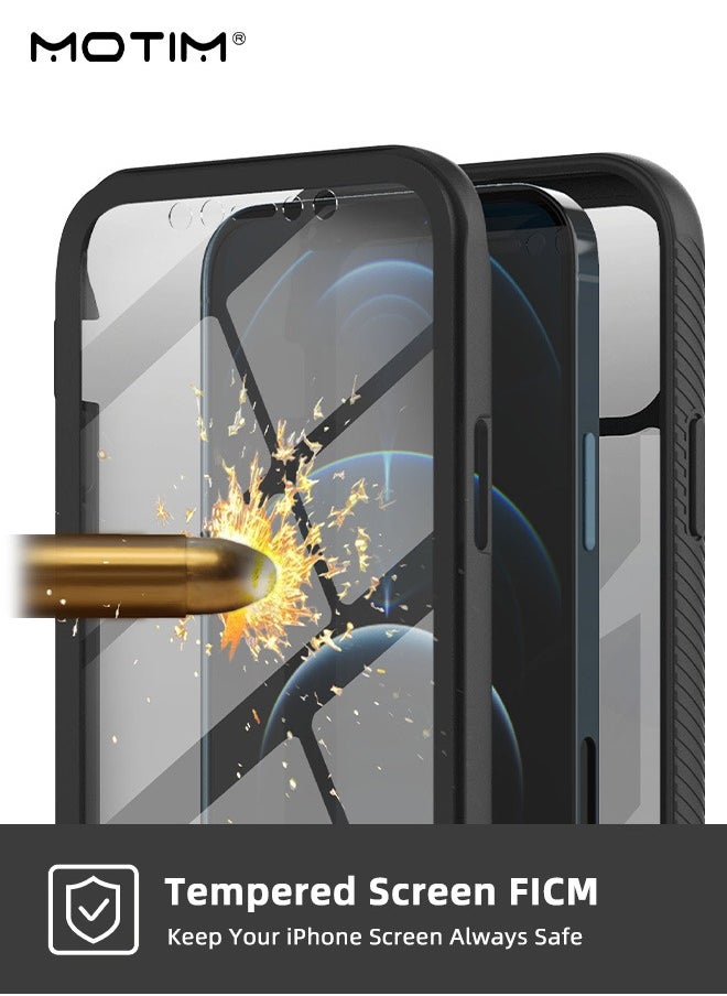 2 in 1 Case Cover for iPhone 14 /14 Plus with Front Screen Protector, Drop Protection Shockproof Anti-Yellowing Phone Case, Full Back Protection and Camera Lens Protector, Full Coverage Set