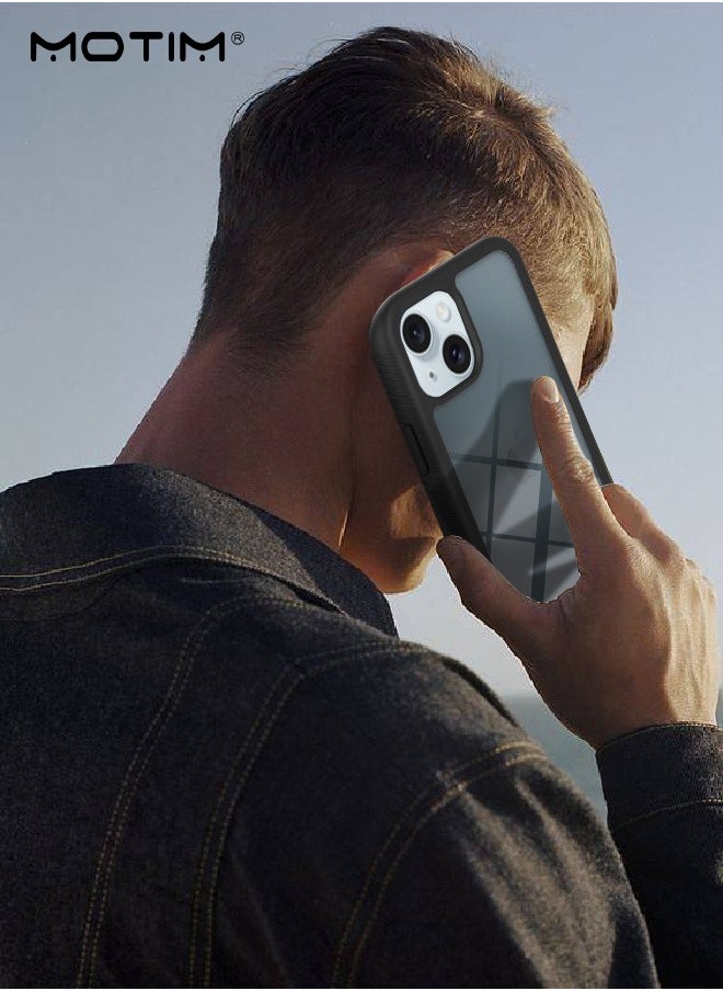 2 in 1 Case Cover for iPhone 14 /14 Plus with Front Screen Protector, Drop Protection Shockproof Anti-Yellowing Phone Case, Full Back Protection and Camera Lens Protector, Full Coverage Set