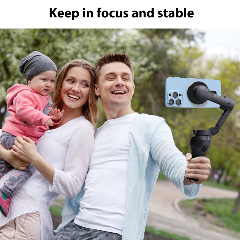 Aerbeis حامل هاتف مغناطيسي Aerbeis OM لجهاز DJI Osmo Mobile 8/7P/OM 7/OM 6/SE/OM 5/OM 4 SE/OM 4 Magsafe مع محول سريع الإطلاق ومشبك مغناطيسي، للتثبيت لتصوير الفيديو والصور، ملحقات جيمبال هاتف DJI - Image 2