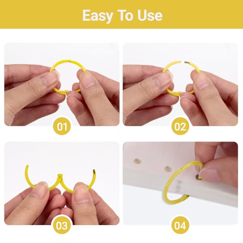 zywooH 70Pcs Binder Rings, 1 1/5 Inch Metallic Loose Leaf Binder Ring, Binding Rings for Index Cards, Colorful Book Keychain Key Rings for Paper Notebook Office School Home, 10 Colors - Image 4