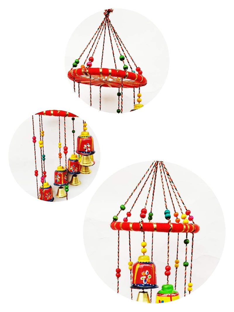 JH Gallery Handmade Rajasthani Metal Multicolor Bells Wall Hanging for Home Dcor Living Room Bedroom Door Hanging Gifting Ideal for Your Loved Ones Pack of 1 - Image 5