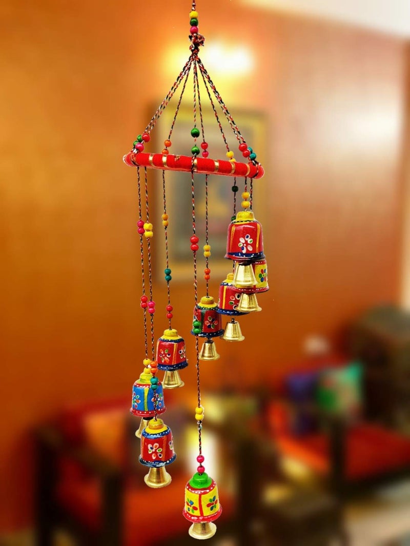 JH Gallery Handmade Rajasthani Metal Multicolor Bells Wall Hanging for Home Dcor Living Room Bedroom Door Hanging Gifting Ideal for Your Loved Ones Pack of 1 - Image 3