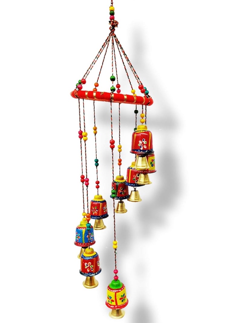 JH Gallery Handmade Rajasthani Metal Multicolor Bells Wall Hanging for Home Dcor Living Room Bedroom Door Hanging Gifting Ideal for Your Loved Ones Pack of 1 - Image 1