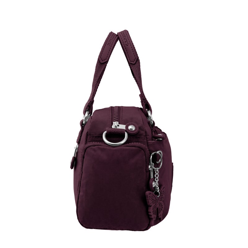 CAPRICE COLLECTION Unisex Mini Crossbody Bag – Burgundy, Water-Resistant Nylon, Lightweight, 3.5L - Image 4