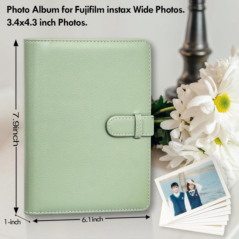 Rieibi Photo Album for Fujifilm Instax Wide210Wide300Wide400 Camera 34x43 Inch Wide Film 80 Pockets PU Leather Photo Frame for Instax Wide 400 Album Album for Instax Wide series - Image 2