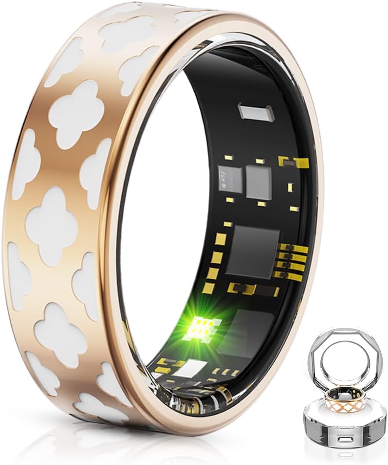 Smart Ring for Women Fitness Smart Rings Tracker Health Ring Sleep Tracker Heart Rate SpO2 Calorie Distance Measurement Pedometer Rose Gold for Android and iOS (10) - Image 1