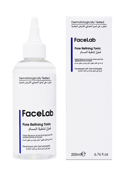 FaceLab Pore Refining Tonic - For Preventing Acne and Reducing Pores, 200ml