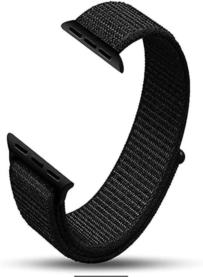 Nylon Watch Bracelet From Liger Compatible With Apple Watch 42 MM 44 MM Version 1 / 2 / 3 / 4 Black Color
