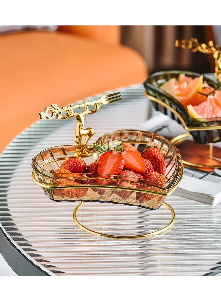 DubaiGallery Creative Metal Plastic Fruit Plate Heart-shaped Candy Plate Living Room Desktop Snack Candy Dessert Plate Creative Tableware - Image 1