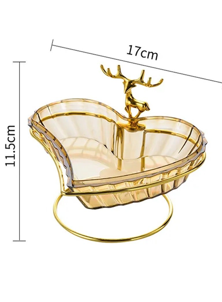 DubaiGallery Creative Metal Plastic Fruit Plate Heart-shaped Candy Plate Living Room Desktop Snack Candy Dessert Plate Creative Tableware - Image 4