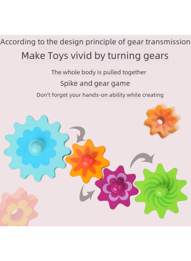 Wooden Children's Toy Fun Creative Mushroom Nail Puzzle Board Early Childhood Educational Desktop Creative Scene Game-Color:MWZ-100 Fruit Beads (barrel) - Image 4