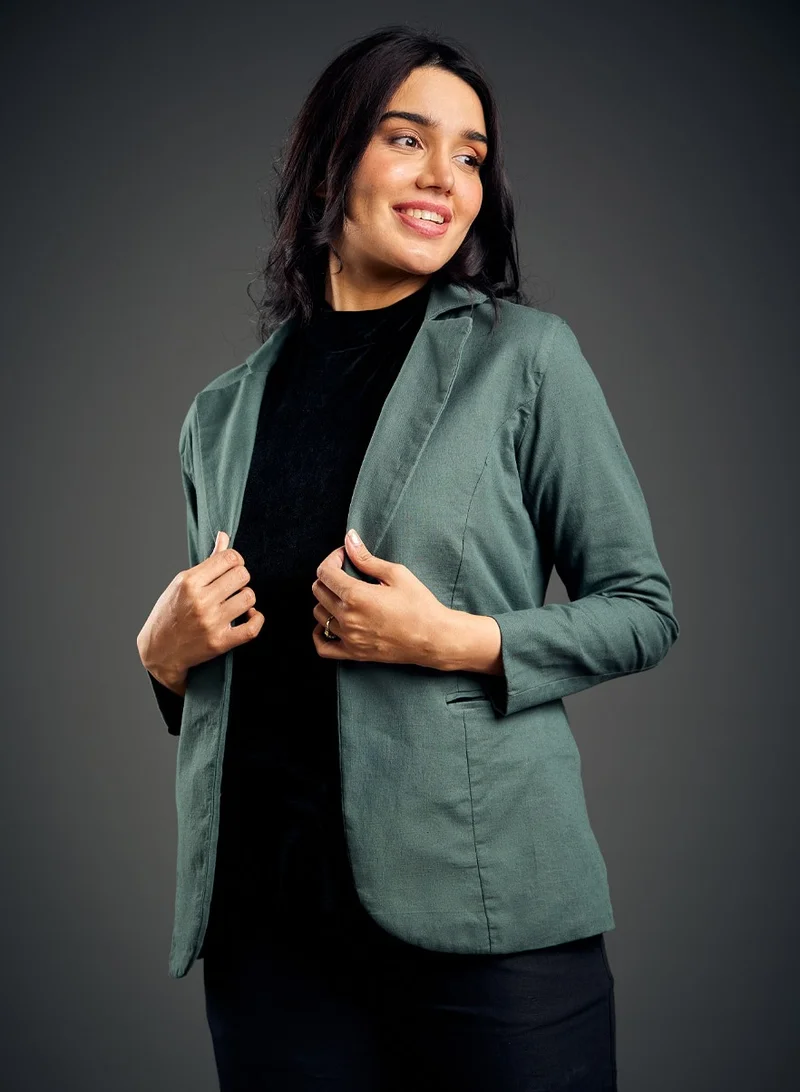 زجزاج Linen Basic Formal Jacket