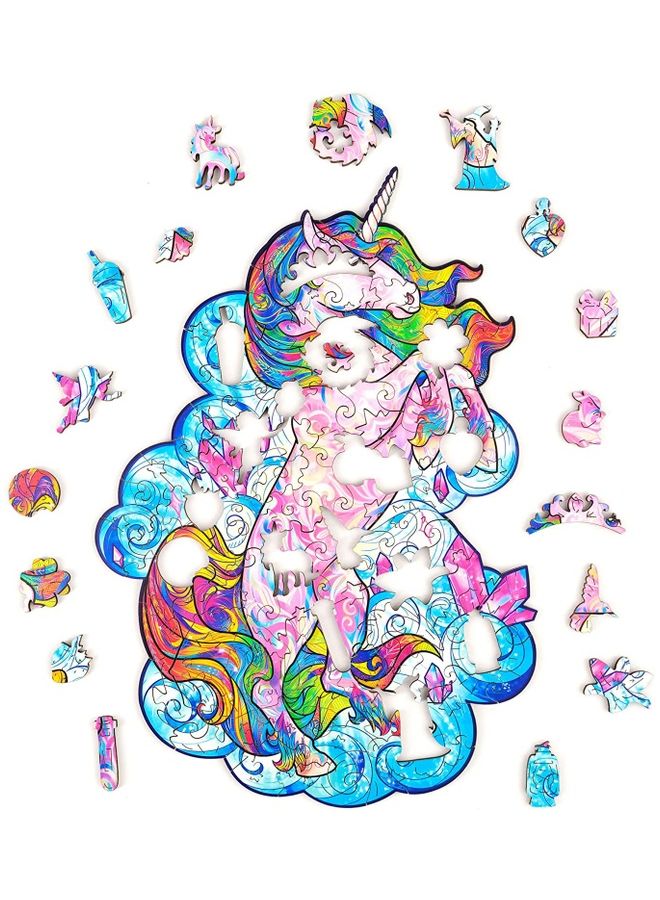 125-Piece Unicorn Wooden Jigsaw Puzzles 29x21x0.5cm - Image 1