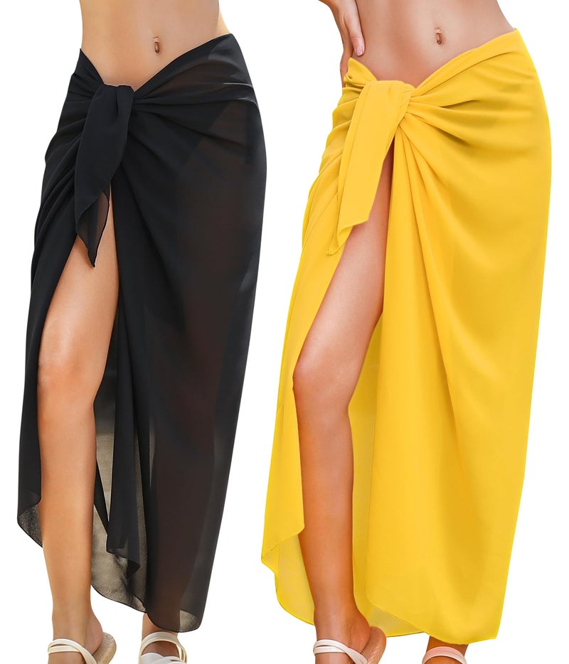Rossopesca Womens Beach Sarong Chiffon Swimsuit Coverups Sheer Bikini Wraps for Swimwear Bathing Suit Cover Up - Image 1