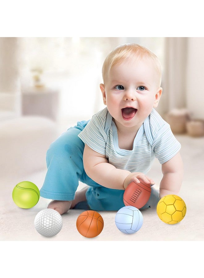 ROHSCE Baby Sensory Balls Baby Soft Rubber Balls For Toddlers 13 Montessori Baby Sensory Toys Baby Bath Toys 6 To 12 Months Kids Soccer Ball Sport & Outdoors Baby Balls 6 Rubber Balls For Kids - Image 2