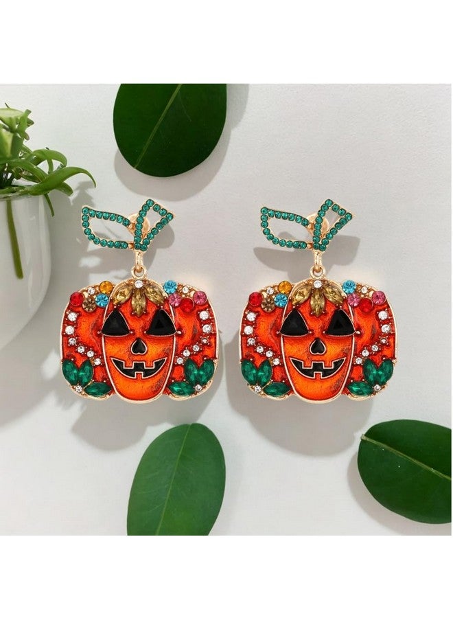 CSIYANJRY99 Halloween Pumpkin Earrings For Women Red Crystal Pumpkin Stud Earrings Pumpkin Drop Earrings Thanksgiving Pumpkin Earrings Halloween Jewelry Accessories P2 - Image 3
