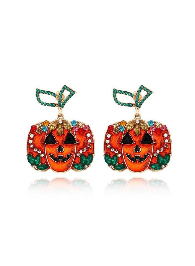 CSIYANJRY99 Halloween Pumpkin Earrings For Women Red Crystal Pumpkin Stud Earrings Pumpkin Drop Earrings Thanksgiving Pumpkin Earrings Halloween Jewelry Accessories P2 - Image 1