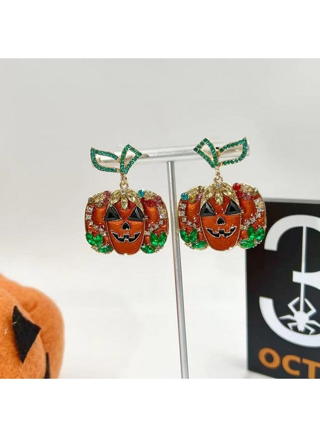 CSIYANJRY99 Halloween Pumpkin Earrings For Women Red Crystal Pumpkin Stud Earrings Pumpkin Drop Earrings Thanksgiving Pumpkin Earrings Halloween Jewelry Accessories P2 - Image 4