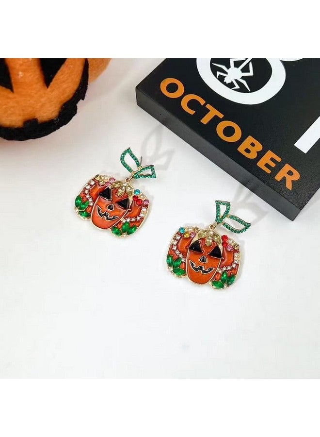 CSIYANJRY99 Halloween Pumpkin Earrings For Women Red Crystal Pumpkin Stud Earrings Pumpkin Drop Earrings Thanksgiving Pumpkin Earrings Halloween Jewelry Accessories P2 - Image 5