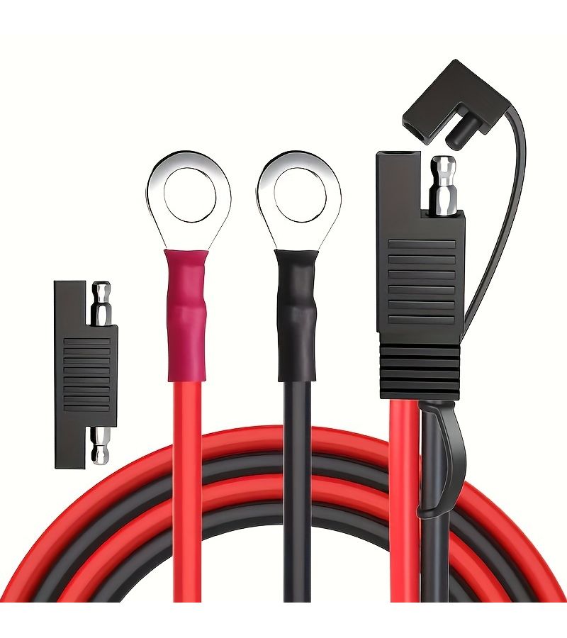 كابل شاحن بطارية من SAE إلى حلقة O، 14 AWG، 2 قدم، 15 أمبير، عبوة من قطعتين - Image 3