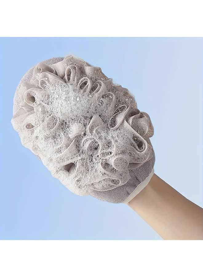 Dual Sided Exfoliating Bath Mittens Grey Gentle For Sensitive Skin Fragrance Free - Image 2