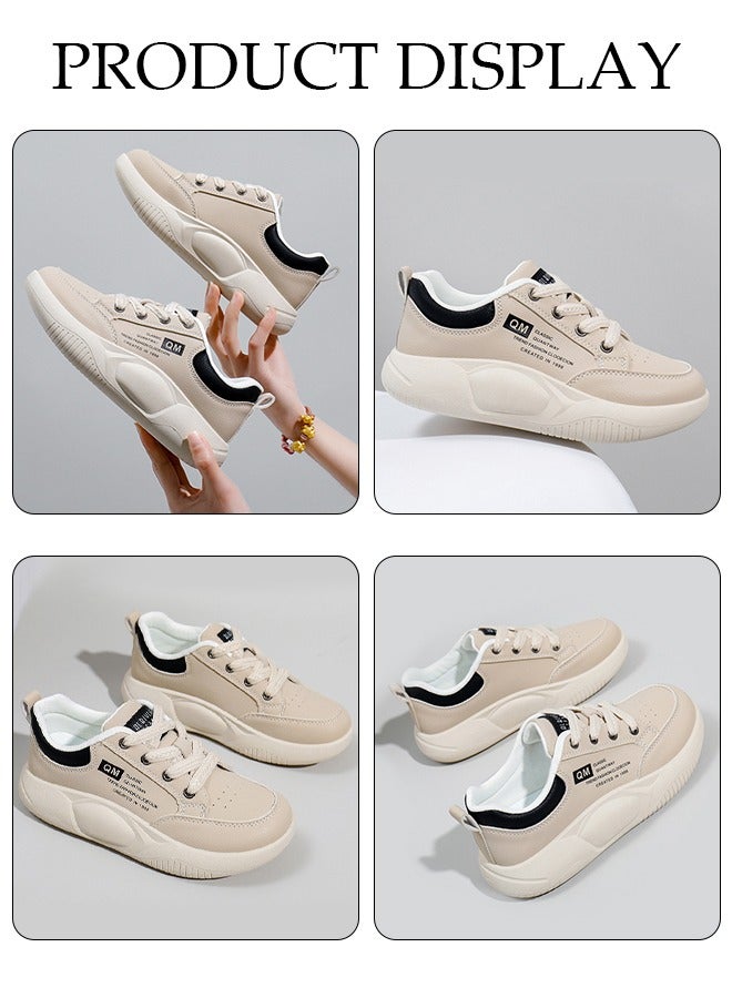 DUNISO Women's Platform Sneakers Low Top Walking Shoes for Lady Comfortable Lace Up Fashion Casual Shoes for Indoor Outdoor Travel Work - Image 5