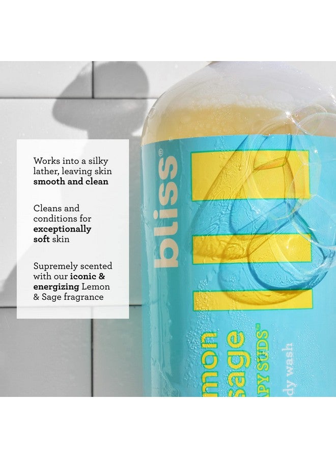 BLISS غسول الجسم رغوة صابونية ليمون وساج 32 أونصة سائلة لطيف ومرطب لبشرة ناعمة للغاية خالي من البارابين نباتي وخالي من القسوة - Image 3