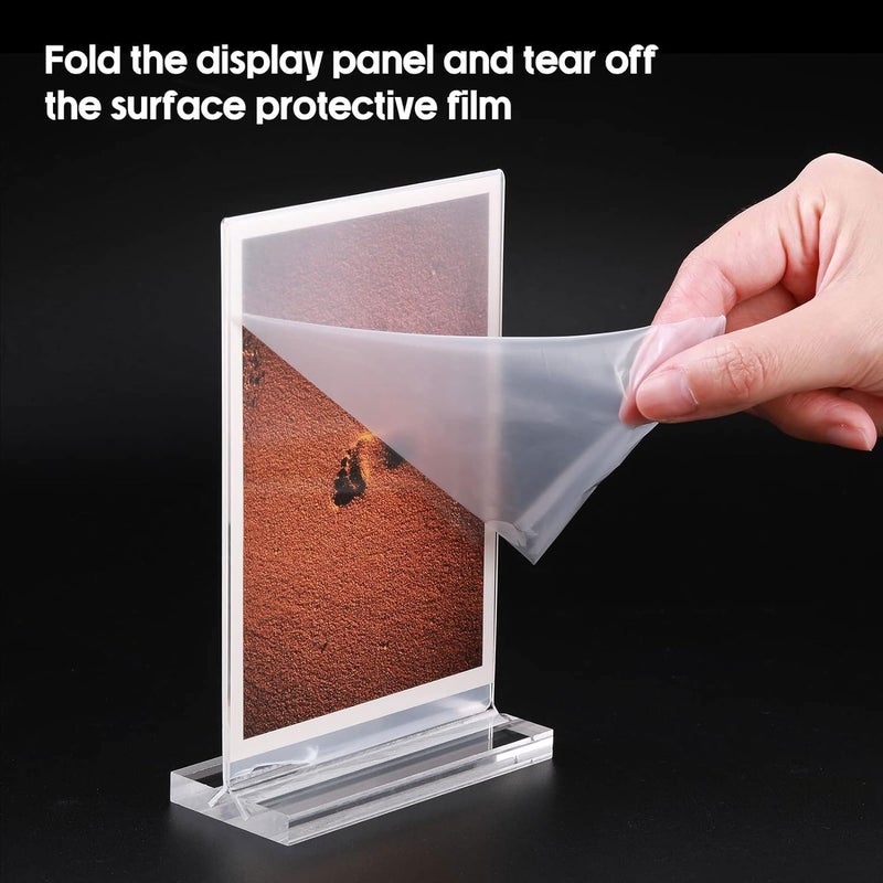 Excefore Acrylic Sign Holder A6, 10 Pack Double Sided T-Shape Table Top Display Stand, Clear Picture Frame For Restaurants, Store Promotions, Photo Frames, Office - Image 4