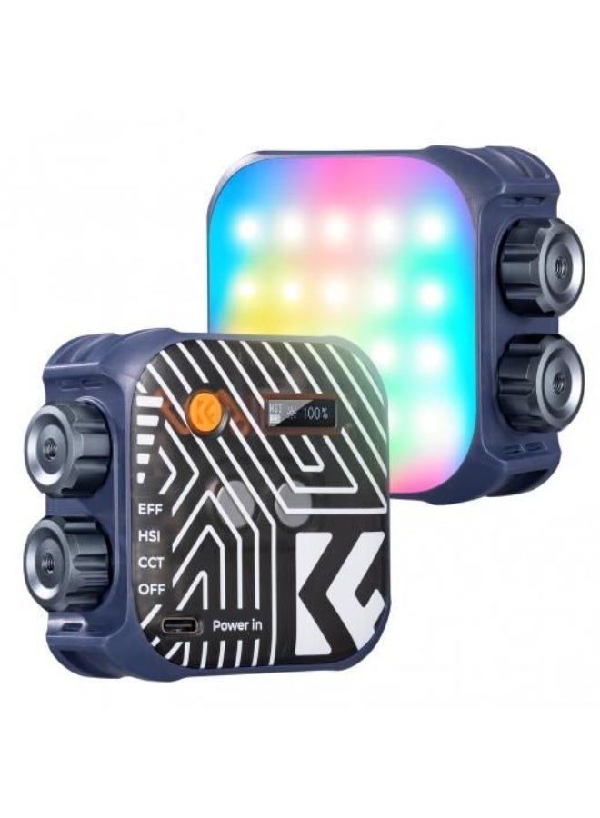 كي إف K & F CONCEPT RGB VIDEO LIGHT ، 360 درجة ضوء تصوير محمول بالألوان الكاملة مع 21 مؤثرات ضوئية ، 2500K-9900K CRI 96+ ضوء كاميرا LED لاستوديو صور سيلفي مدونات الفيديو ، أسود - Image 1