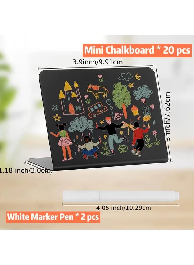 مجموعة لوحات إعلانات طباشيرية صغيرة - 20 لوحة عرض - قلمين قابلين للمسح - بطاقات أسعار طعام قابلة لإعادة الاستخدام - Image 3