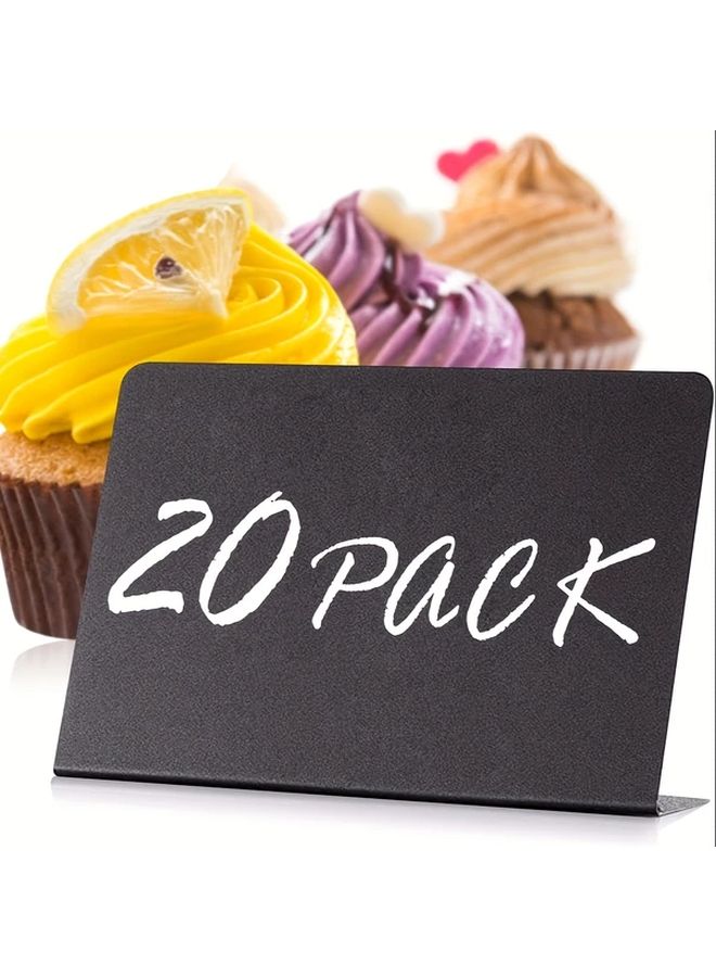 مجموعة لوحات إعلانات طباشيرية صغيرة - 20 لوحة عرض - قلمين قابلين للمسح - بطاقات أسعار طعام قابلة لإعادة الاستخدام - Image 1