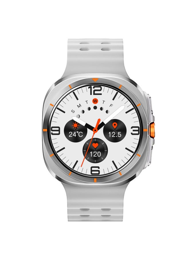 Generic HK28 ULTRA Bluetooth Smart Watch Heart Rate Monitoring AMOLED Screen Watch Ultra-Color:Silver-chinese  - Image 1
