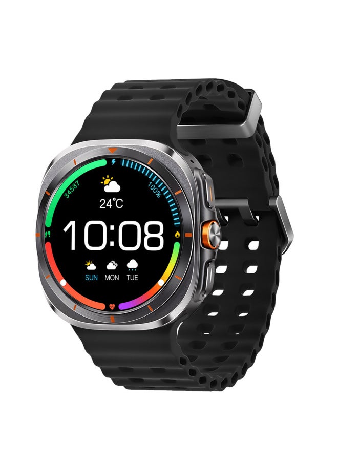 Generic HK28 ULTRA Bluetooth Smart Watch Heart Rate Monitoring AMOLED Screen Watch Ultra-Color:Silver-chinese  - Image 3