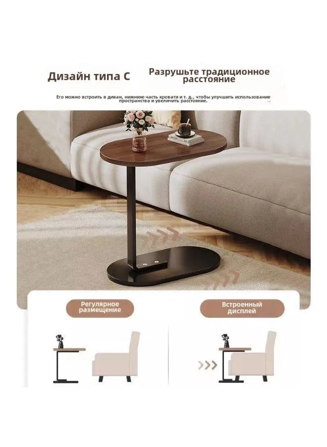 Modern Side Coffee Table Compact Living Room Accent Furniture Wooden Top Metal Stand Sofa Bedside Snack Laptop Holder Minimal Design Space Saving Home Decor Use - Image 5