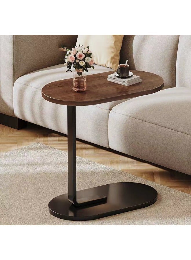 Modern Side Coffee Table Compact Living Room Accent Furniture Wooden Top Metal Stand Sofa Bedside Snack Laptop Holder Minimal Design Space Saving Home Decor Use - Image 1