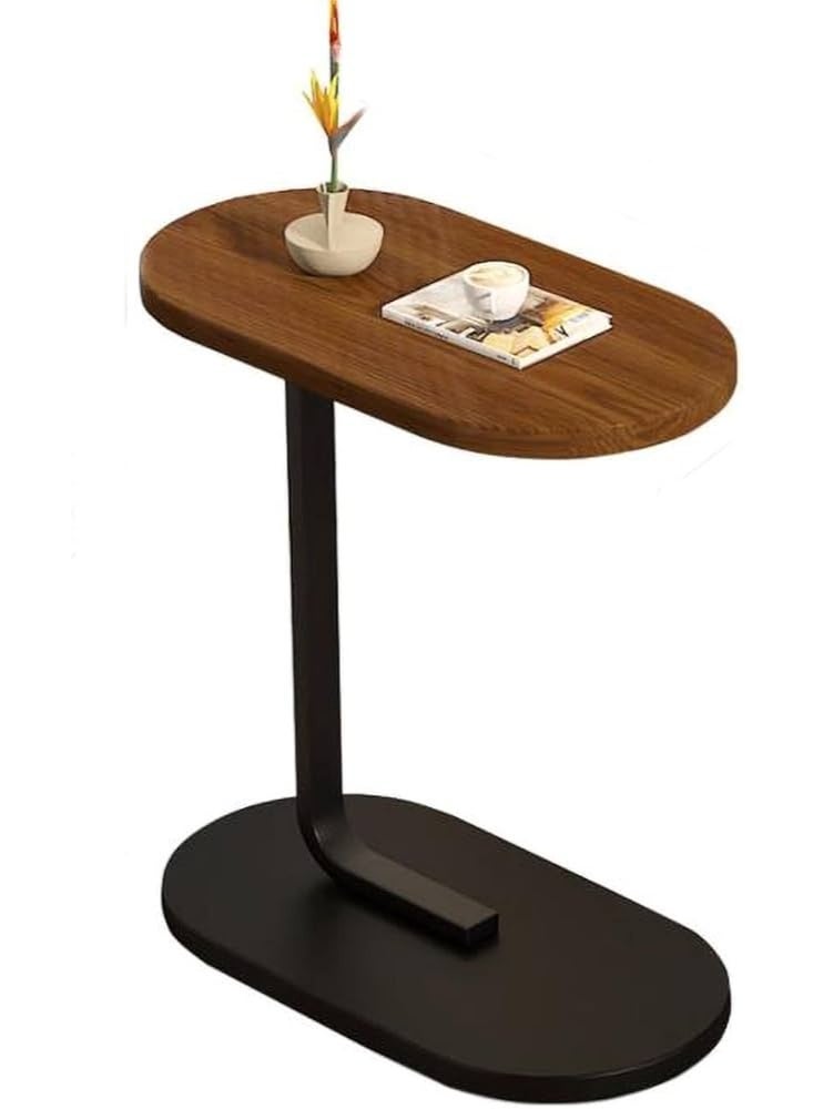 Modern Side Coffee Table Compact Living Room Accent Furniture Wooden Top Metal Stand Sofa Bedside Snack Laptop Holder Minimal Design Space Saving Home Decor Use - Image 2