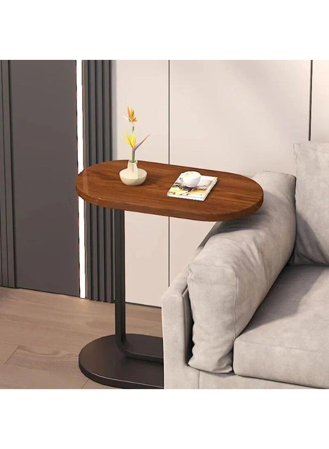 Modern Side Coffee Table Compact Living Room Accent Furniture Wooden Top Metal Stand Sofa Bedside Snack Laptop Holder Minimal Design Space Saving Home Decor Use - Image 4