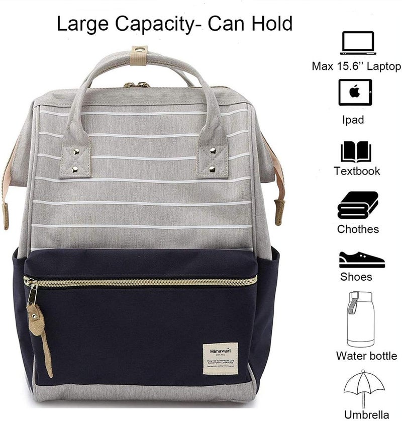 Himawari Laptop Backpack Travel Backpack With USB Charging Port Large Diaper Bag Doctor Bag School Backpack for Women&Men - Image 3