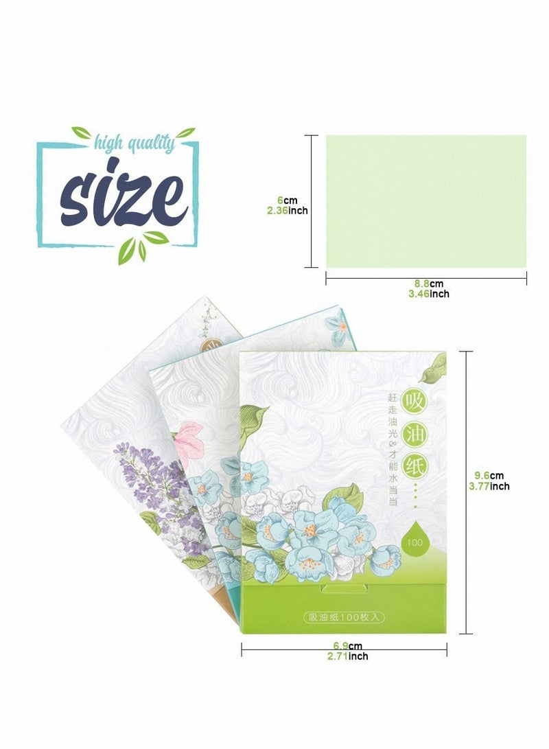 300 Sheets Oil Absorbing Tissues for Facial Skin Care and Make Up(Green, Blue, Brown) - Image 4