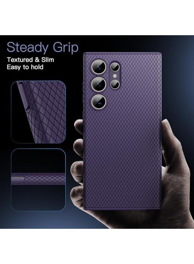 جي تيك جراب قبضة لهاتف Samsung Galaxy S24 Ultra غطاء حماية رفيع من مادة TPU الناعمة مع عدسة كاميرا حماية كاملة مقاوم للصدمات من التيتانيوم البنفسجي - Image 4