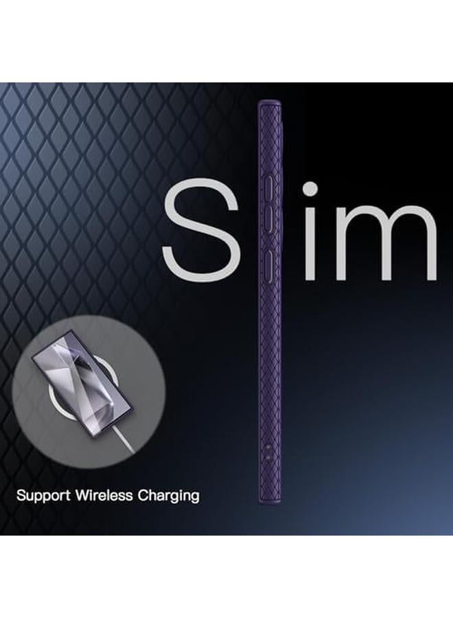 جي تيك جراب قبضة لهاتف Samsung Galaxy S24 Ultra غطاء حماية رفيع من مادة TPU الناعمة مع عدسة كاميرا حماية كاملة مقاوم للصدمات من التيتانيوم البنفسجي - Image 3