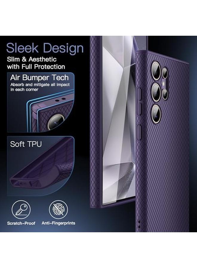 جي تيك جراب قبضة لهاتف Samsung Galaxy S24 Ultra غطاء حماية رفيع من مادة TPU الناعمة مع عدسة كاميرا حماية كاملة مقاوم للصدمات من التيتانيوم البنفسجي - Image 2