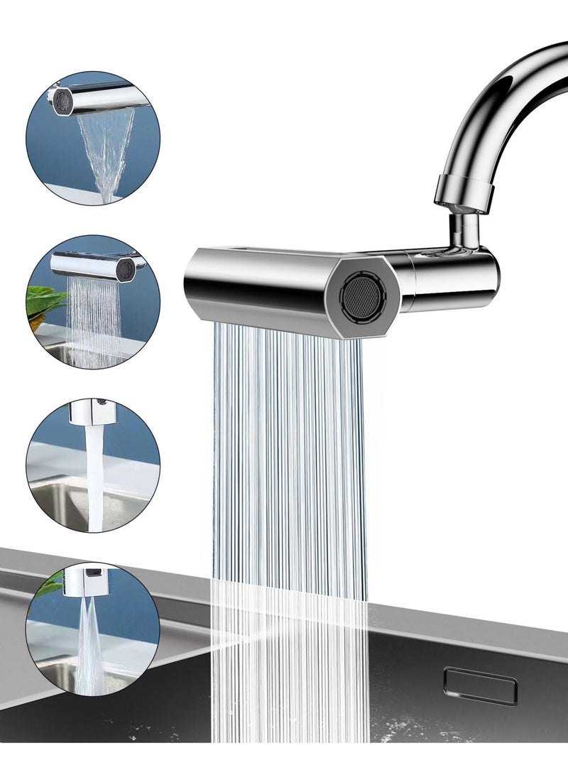 RAHAYM 4 in 1 Waterfall Kitchen Faucet,360°Swivel Faucet Extender for Kitchen Sink,Splash-Proof Kitchen Faucet Head Replacement,Highh Arc Sink Faucet Suitable for Washing Fruit Vegetable - Image 1